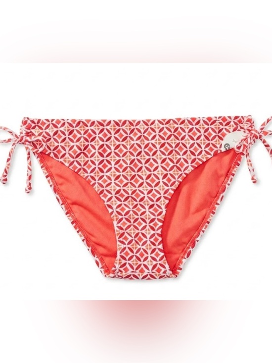 STYLUS Other - New Coral & Red Geometric Bikini Bottoms Swim Beach Stylus Summer Full Coverage